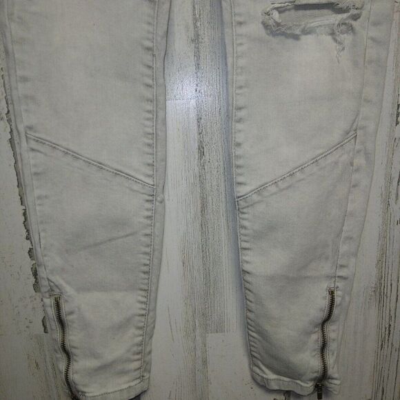 Zara Trafaluc Women’s Size 6 Gray Moto Ankle Zip Jegging - Picture 3 of 9